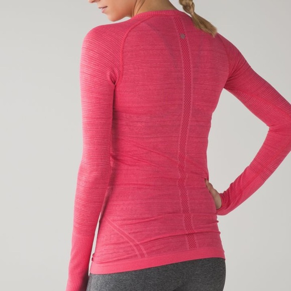 LULULEMON RUN SWIFTLY TECH LONG SLEEVE CREW IN HEATHERED BOOM JUICE - Picture 3 of 12